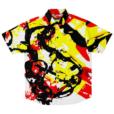 Dysthymia AOP short sleeve button down shirt