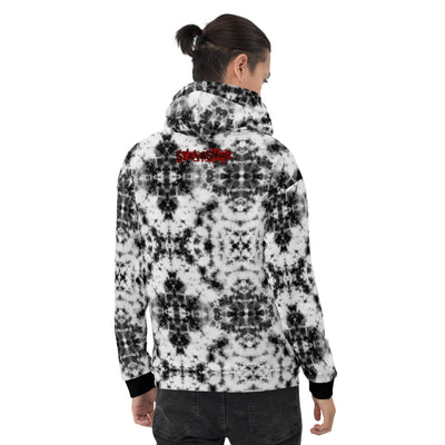 Low Key Black and White Tie Dye Unisex Hoodie
