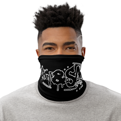 Stain and Smear Text Neck Gaiter