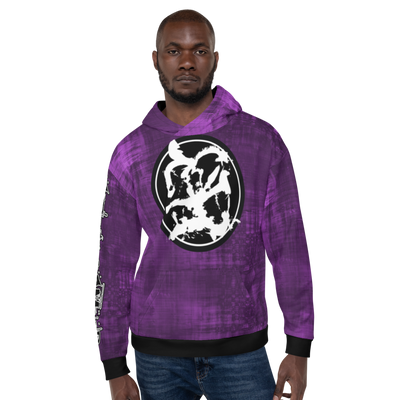 Purple Tie Dye Stain and Smear Unisex Hoodie