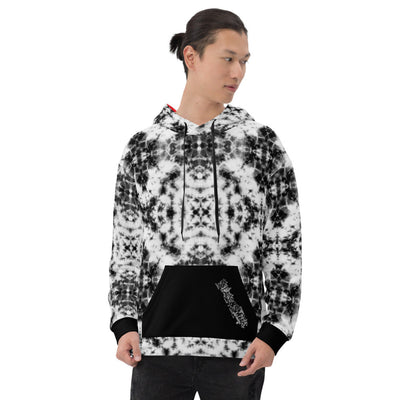 Low Key Black and White Tie Dye Unisex Hoodie