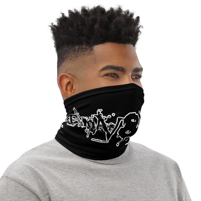 Stain and Smear Text Neck Gaiter