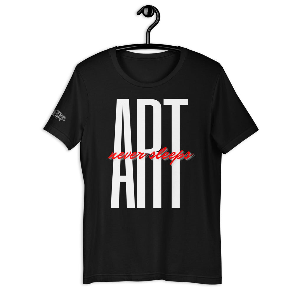 Art Never Sleeps Short-Sleeve Unisex T-Shirt